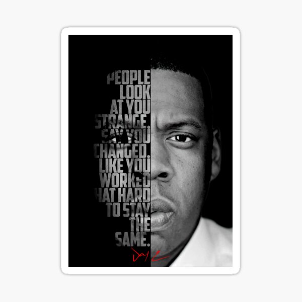 Aperçu de l'œuvre Citation de Jay Z en noir et blanc créée et vendue par The Wise Fortress.