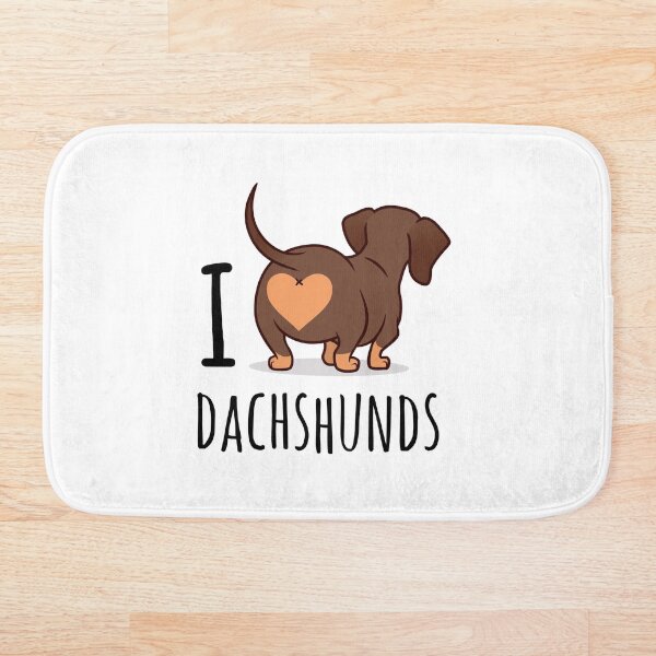 I Love Dachshunds Bath Mat