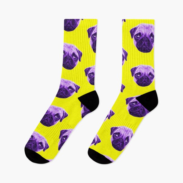 Item preview, Sunday Pop Art Pug Violet And Yellow designed and sold by brodyquixote.