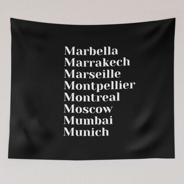Item preview, Cities starting with the letter, M designed and sold by Art With Impact – Statement Art & Apparel for Deep Thinkers.