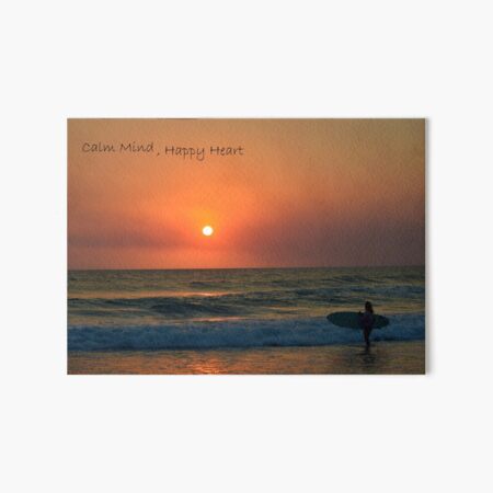 Surf Girl- Calm Mind Happy Heart - Gold Coast Australia Art Board Print