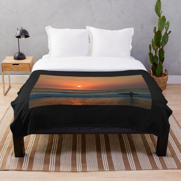 Surf Girl- Calm Mind Happy Heart - Gold Coast Australia Throw Blanket