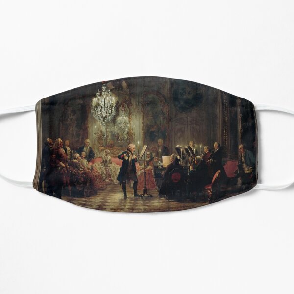 Flute Concert of Frederick the Great in Sanssouci by Adolph von Menzel Flat Mask