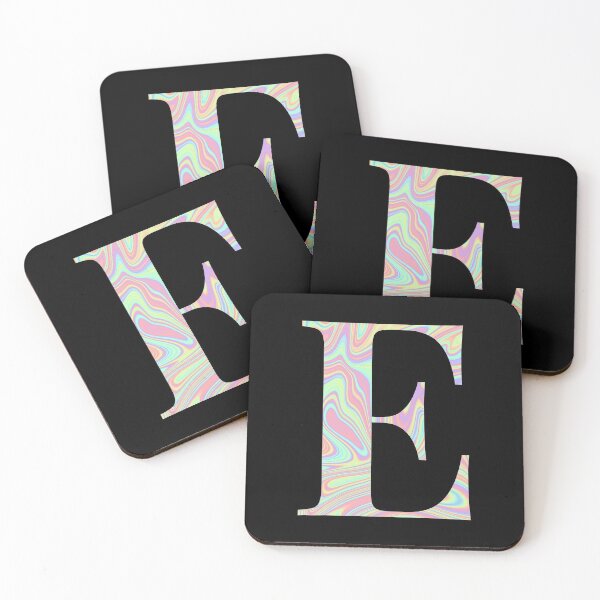 Item preview, Letter E Holographic Liquid Marble Effect Rainbow Alphabet designed and sold by Sour Soul.