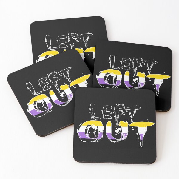 Item preview, Left Out - Transparent Paint - White Outline (Nonbinary Flag) designed and sold by DanJaguar.