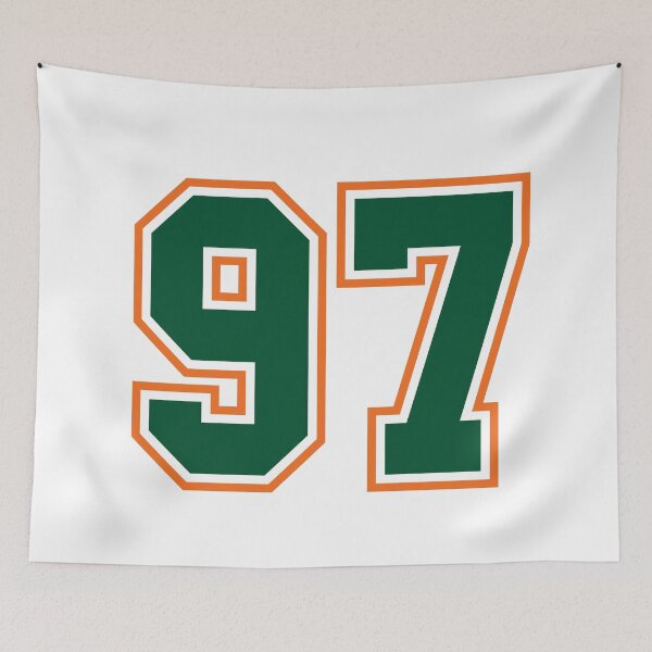 Item preview, Green And Orange Jersey 97 Number. Number ninety-seven Straight From Miami designed and sold by Urosek.
