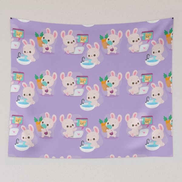 Item preview, Cute Animals Pattern in Covid19 designed and sold by RheanaDesigns.