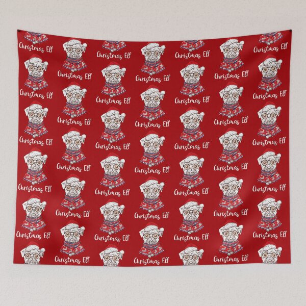 Item preview, Pug Santa Christmas Elf Cute Xmas 2020 Dog Lovers Gift Funny Xmas Pug Outfit designed and sold by FunnySunny T-Shirts.