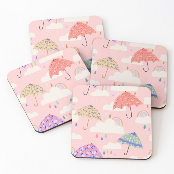 Item preview, Spring Rain on Pink designed and sold by latheandquill.