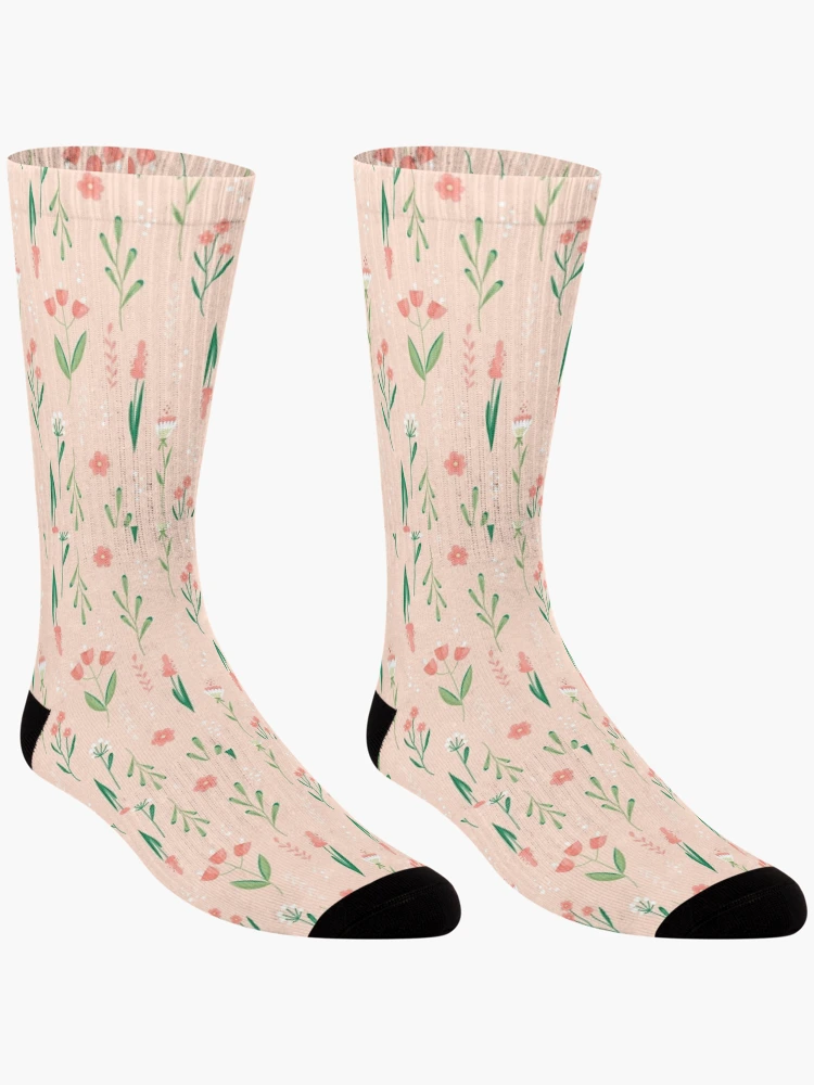 Thumbnail 3 of 5, Socks, Beautiful Flower Pattern designed and sold by RheanaDesigns.