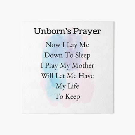 "Unborn's Prayer" Art Board Print by EqualJustice | Redbubble