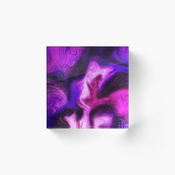 Cosmic swirls digital marbling Acrylic Block