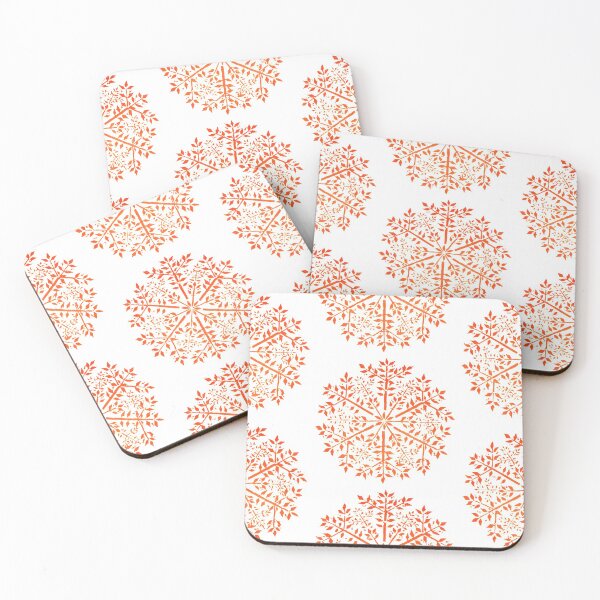 Item preview, Pretty Red Snowflake Leaf Pattern Vintage Classic Victorian Design designed and sold by awonacott.