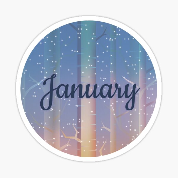 January monthly image for bullet journals & greeting cards Sticker