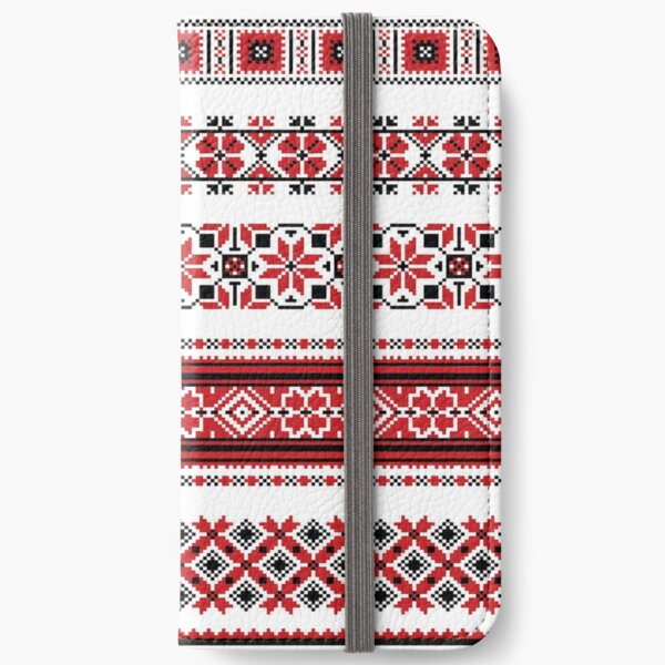 Ukrainian Embroidery Ornament iPhone Wallet