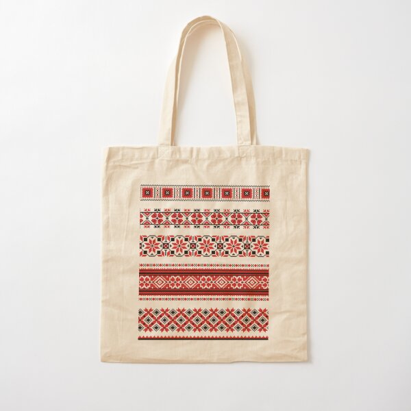 Ukrainian Embroidery Ornament Cotton Tote Bag