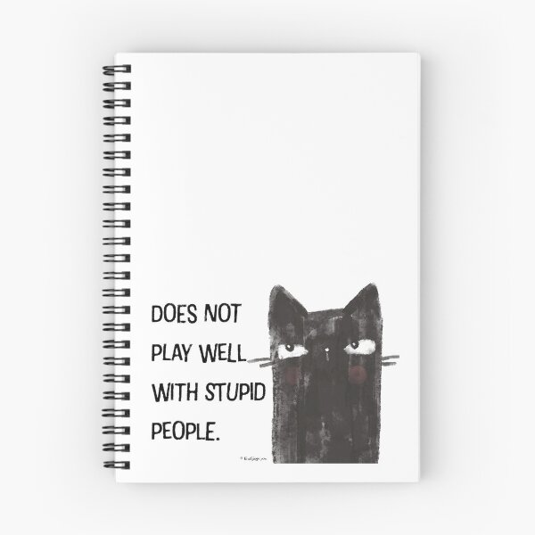 Item preview, Black Cat Full of Snark Funny Does Not Play Well with Stupid People  designed and sold by blushingmeow.