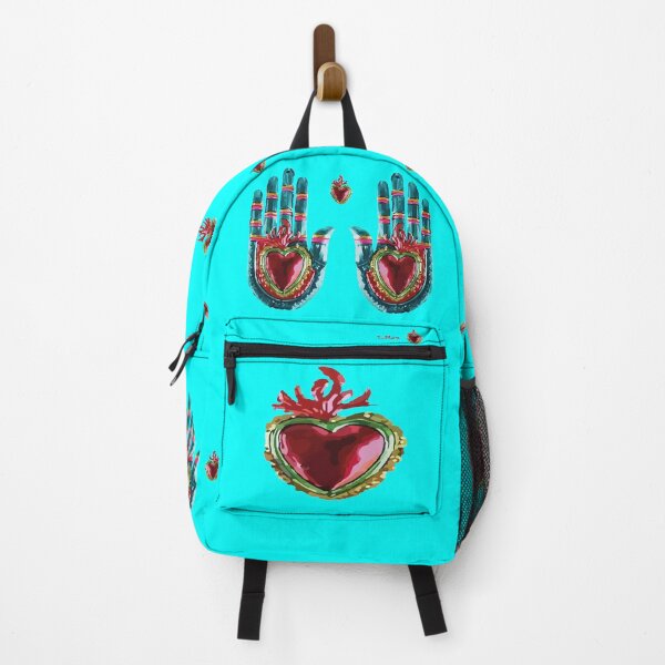 Item preview, Tin hand mexican metal folk art and crafts sacred heart ornament designed and sold by T-Mex.