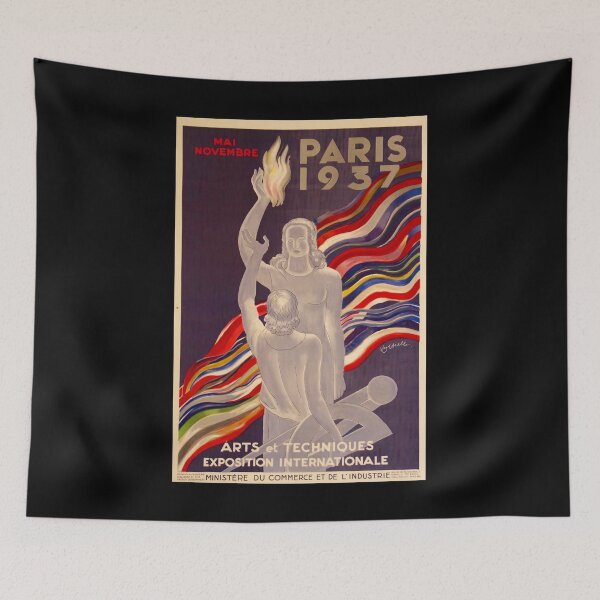 Item preview, Paris 1937 retro poster designed and sold by CorasPosters.