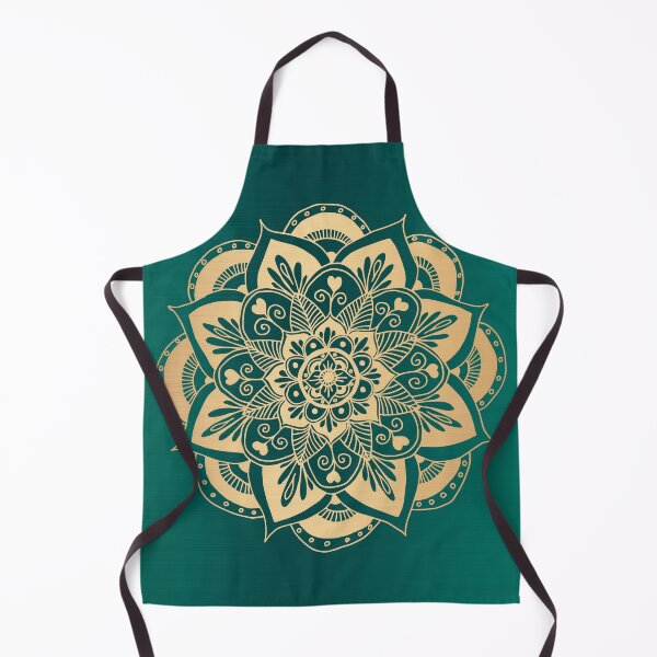 Item preview, Teal Green and Gold Flower Mandala designed and sold by Julie Erin Designs.
