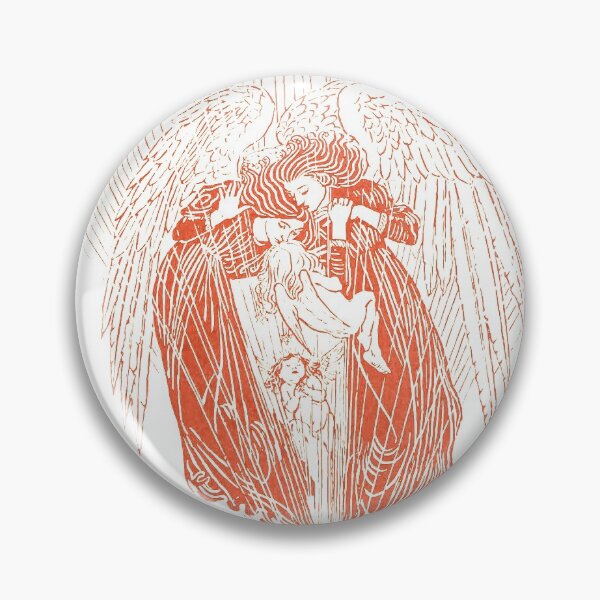 Item preview, Vintage Classic Victorian Angles Heaven Illustration Red Angel With Stars, Wings, and Light Rays designed and sold by awonacott.