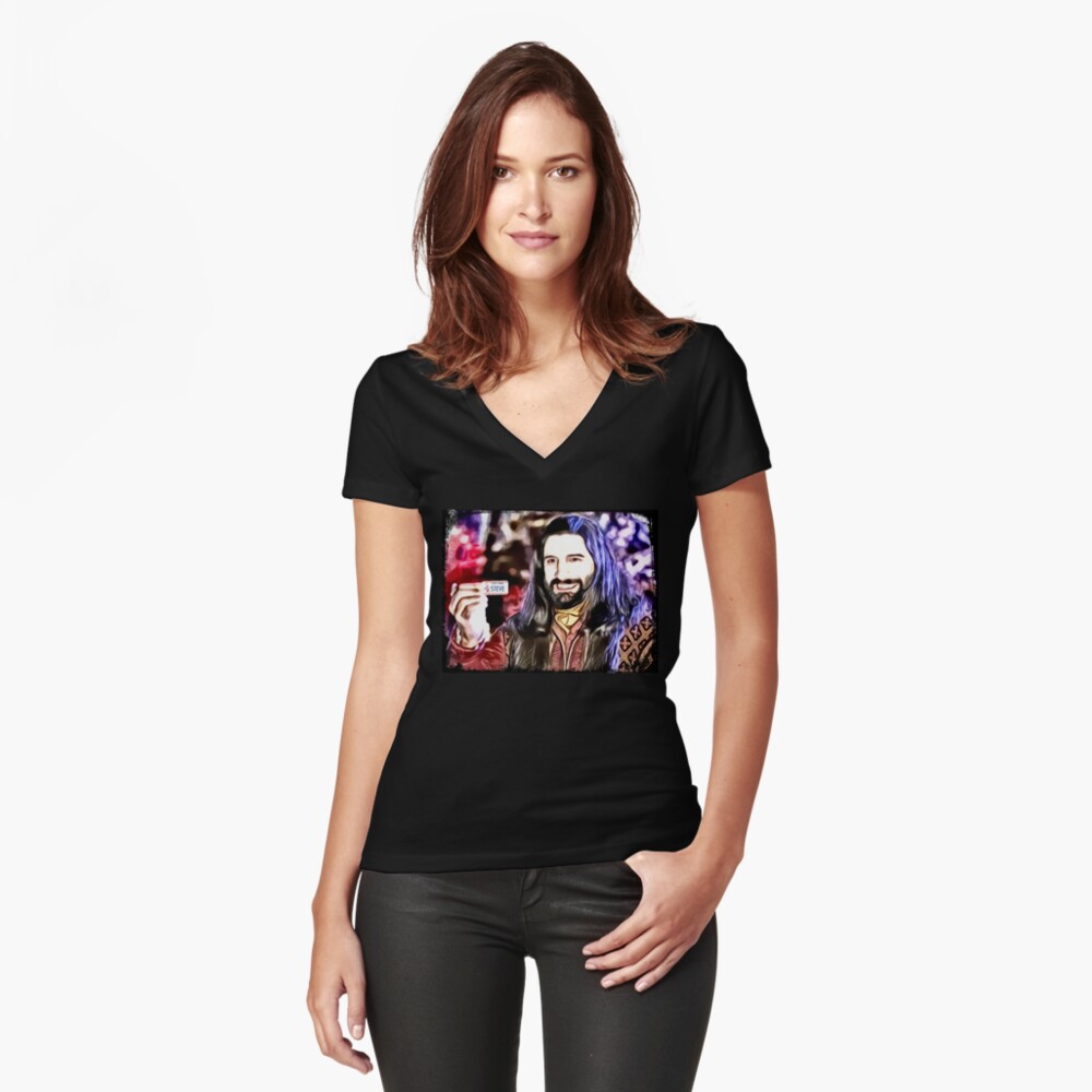Aperçu de l'œuvre T-shirt moulant col V créée et vendue par teeandsympathy.