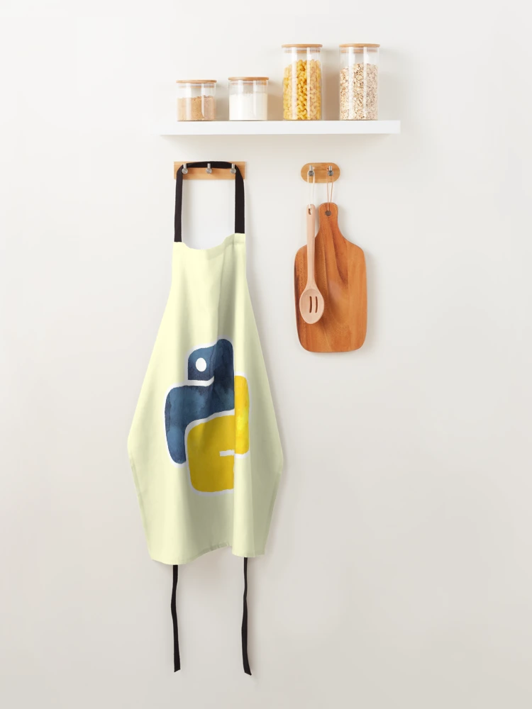 Thumbnail 4 of 6, Apron, Python Logo Watercolor Programmer Coder designed and sold by thefrshmachine.