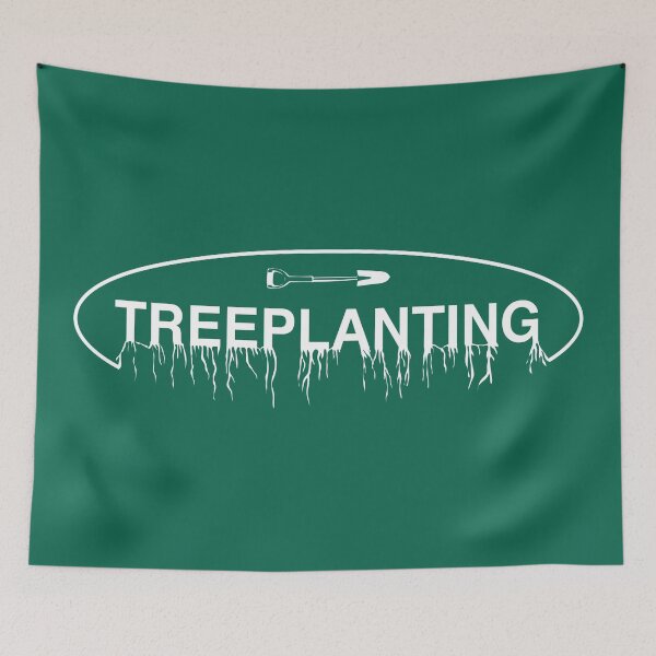Item preview, Treeplanting - Tree Roots and Shovel Spade (white) designed and sold by Johnston Creative.