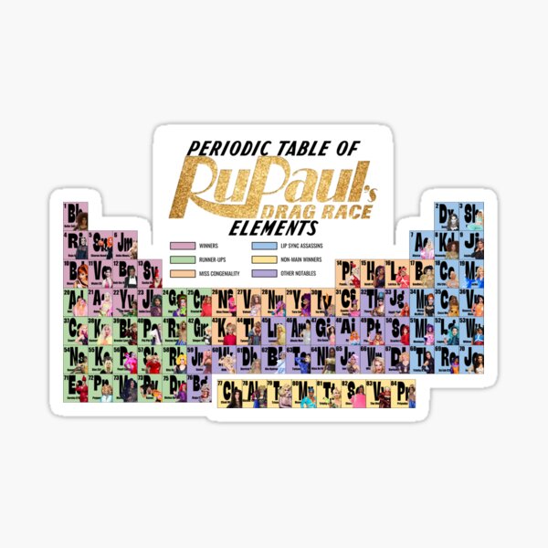 Periodic Table of Drag Queens Sticker