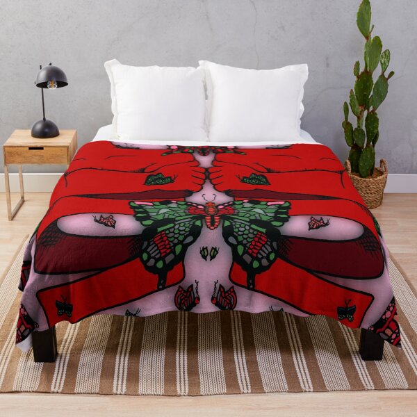 Item preview, Red Nervous Butterfly, abstract digital kaleidoscope butterfly art designed and sold by MayGreenAbgrall.