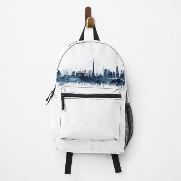 Item preview, Tokyo Skyline Watercolor Navy Blue by Zouzounio Art designed and sold by zouzounioart.