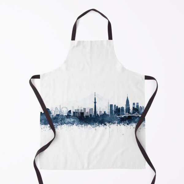 Item preview, Tokyo Skyline Watercolor Navy Blue by Zouzounio Art designed and sold by zouzounioart.
