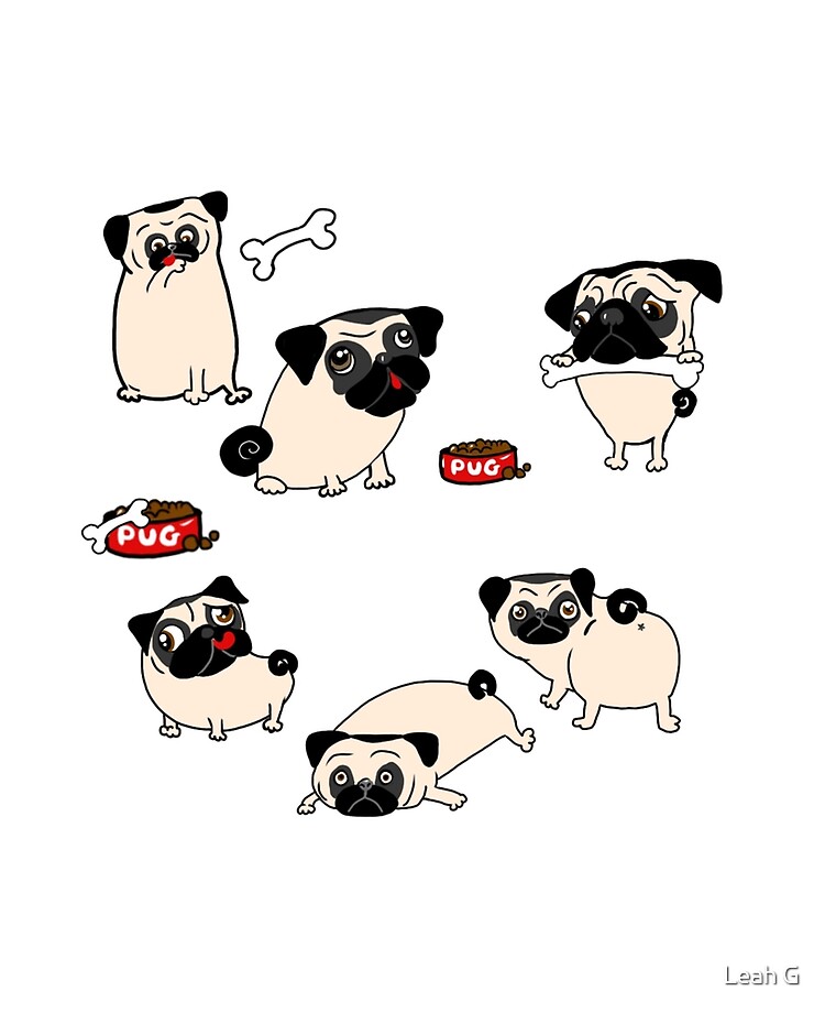 pictures of cartoon pugs