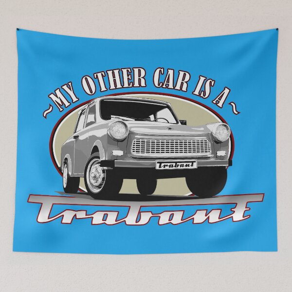 Item preview, My other car is a Trabant - on blue designed and sold by Groenendijk.
