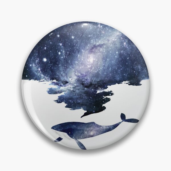 Item preview, Watercolor Whale and Dark Blue Galaxy Smoke Fantasy Nebula Milky Way designed and sold by Jolly-Yosei.