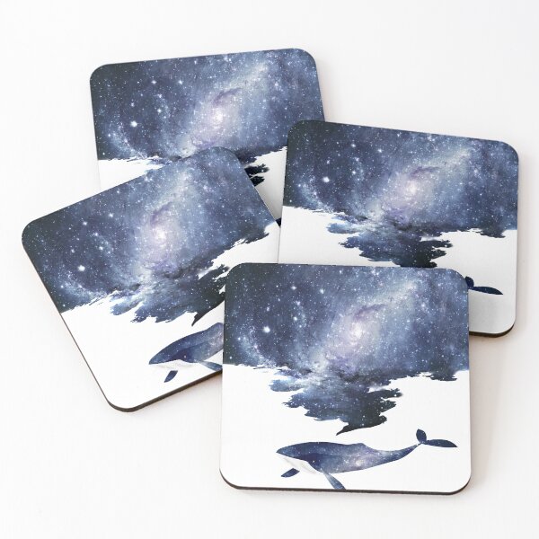 Item preview, Watercolor Whale and Dark Blue Galaxy Smoke Fantasy Nebula Milky Way designed and sold by Jolly-Yosei.