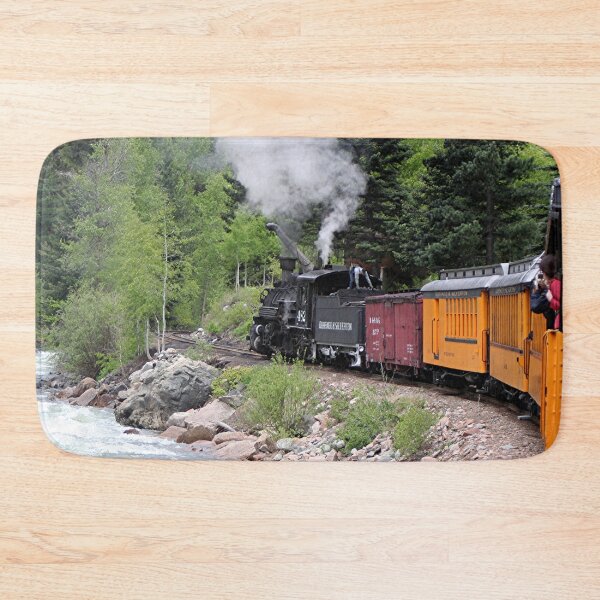 Item preview, Steam train engine and river, Colorado, USA designed and sold by FranWest.