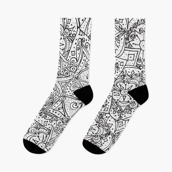 Item preview, June Sun in Black on White designed and sold by Fascinated By Pattern Virginia Everett.