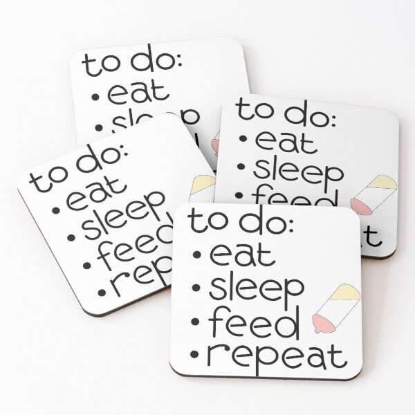 Item preview, Calling all new mummies and daddies! Eat Sleep *Feed* Repeat, with Baby Bottle icon designed and sold by Susan Marie Williams.