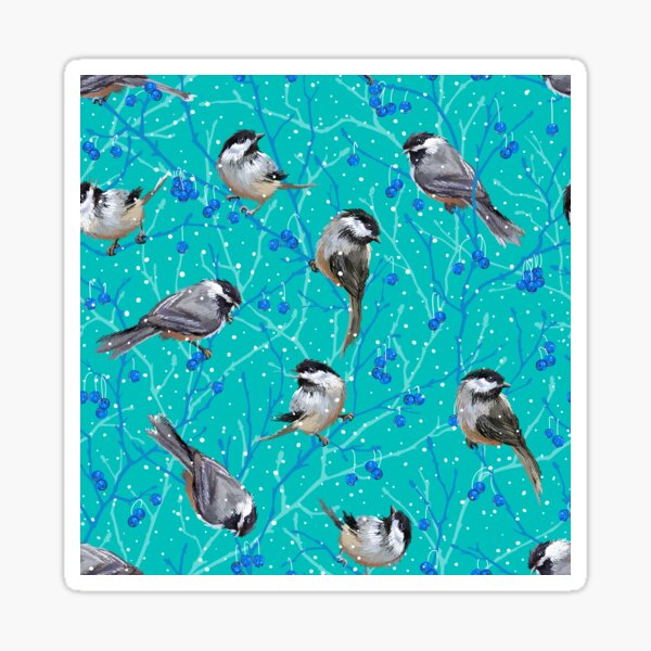 Item preview, Wintergreen Chickadees in the Snow designed and sold by L Diane Johnson.