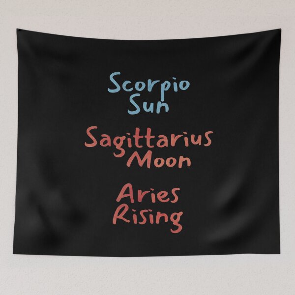 Item preview, Scorpio Sun Sagittarius Moon Aries Rising Text designed and sold by leomooncreates.