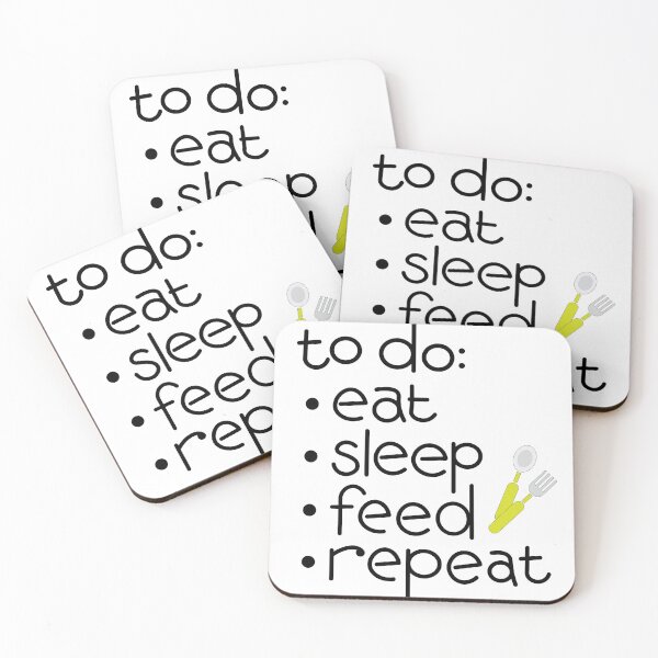 Item preview, Calling all mums and dads! Eat Sleep *Feed* Repeat, with Spoon and Fork icon designed and sold by Susan Marie Williams.