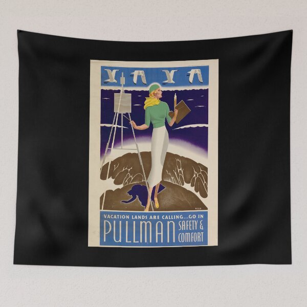 Item preview, Vacation Lands are calling retro poster designed and sold by CorasPosters.