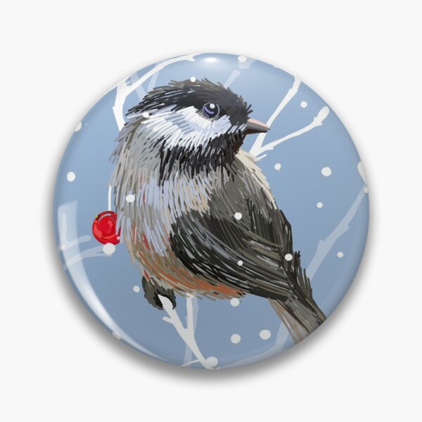 Item preview, Winter Chickadees in the Snow | Soft Cerulean Blue designed and sold by L Diane Johnson.