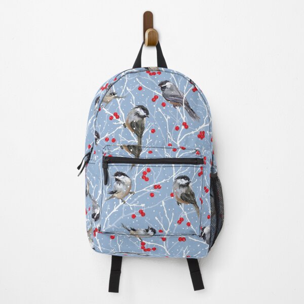 Item preview, Winter Chickadees in the Snow | Soft Cerulean Blue designed and sold by L Diane Johnson.