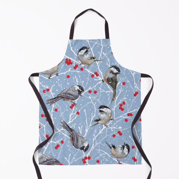 Item preview, Winter Chickadees in the Snow | Soft Cerulean Blue designed and sold by L Diane Johnson.