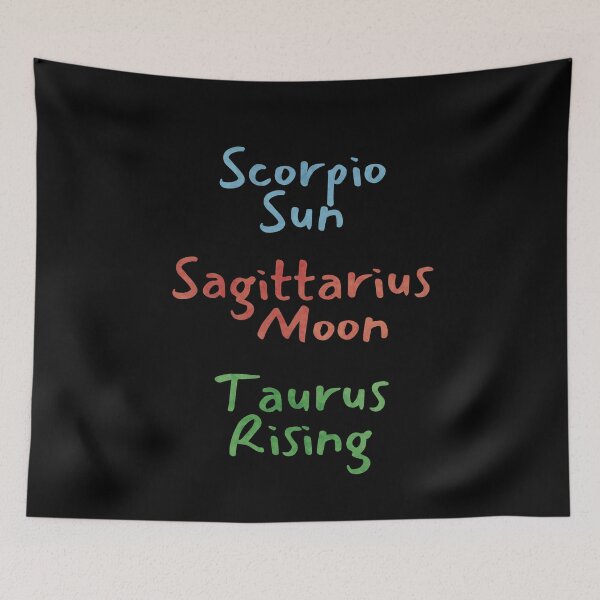 Item preview, Scorpio Sun Sagittarius Moon Taurus Rising Text designed and sold by leomooncreates.
