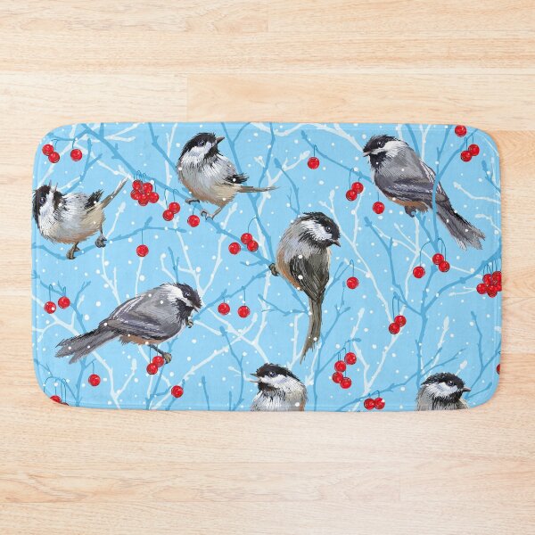 Item preview, Winter Chickadees in the Snow | Sky Blue designed and sold by L Diane Johnson.