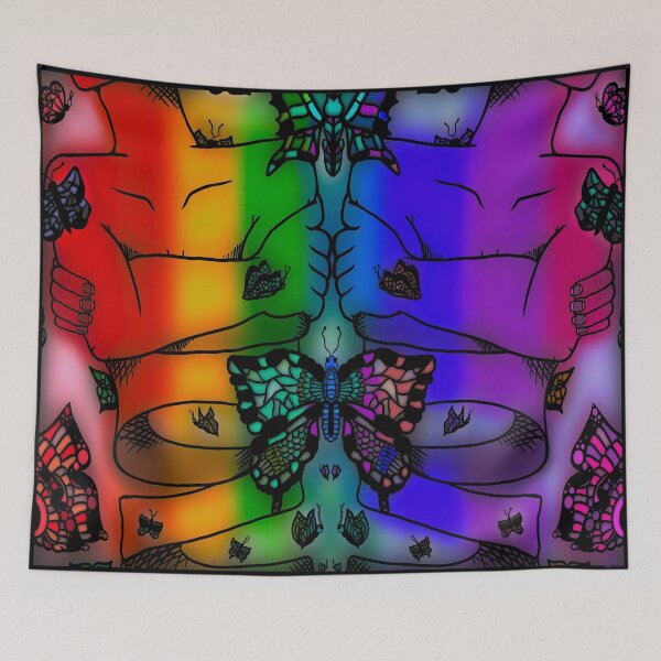 Item preview, Rainbow Nervous Butterfly, abstract digital kaleidoscope butterfly art designed and sold by MayGreenAbgrall.