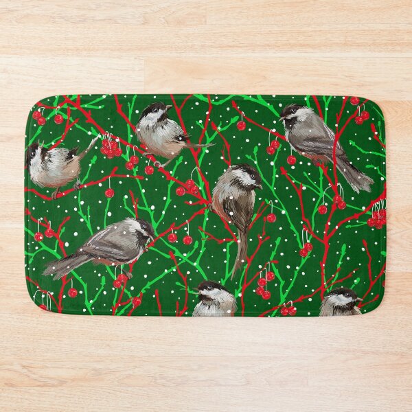 Item preview, Christmas Chickadees in the Snow | Green designed and sold by L Diane Johnson.